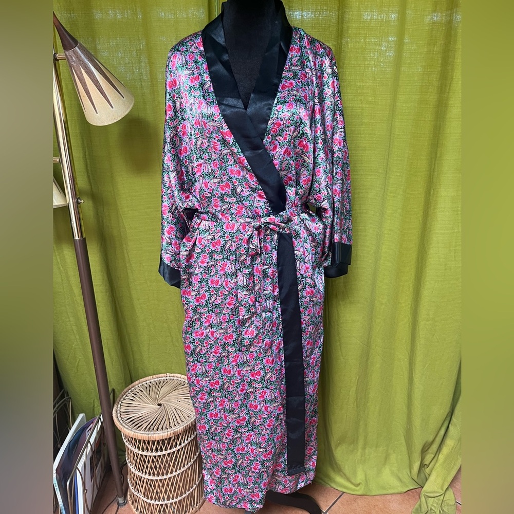 Vintage Sedu Long Silky Floral Robe